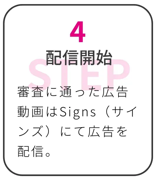 ステップ4、配信開始